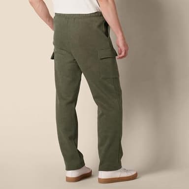 Amazon Essentials Men's Cargo Fleece Sweatpant with Open Hem, Olive Heather, Medium - Image 3