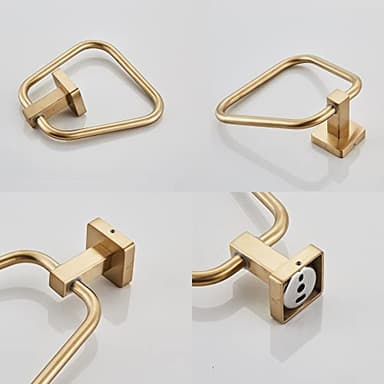 Brushed Gold Towel Ring for Bathroom, Kitchen Bath Towel Holder Hangers Wall Mount Heavy Duty Stainless Steel - Image 6