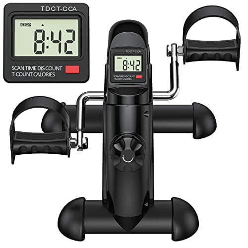 FEIERDUN Mini Exercise Bike, Under Desk Bike Pedal Exerciser for Arm/Leg Exercise, Adjustable Magnetic Resistance Desk Cycle with LCD Screen Display for Home/Office Workout - Image 1