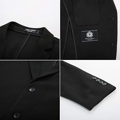 PJ PAUL JONES Mens Blazer Suit Jackets Casual Unlined Knit Sport Coats Big and Tall Black 3XL - Image 5