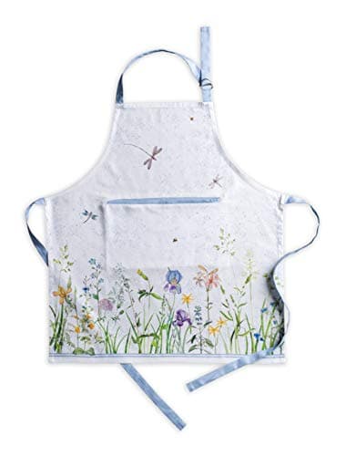 Maison d' Hermine Apron for women with Pocket 100% Cotton 27.50"x31.50" 1 Piece Adjustable Neck Strap & long ties Apron Men, Chef, Wedding, Cooking, Gardening, Server Spring/Summer (Fleurs De Mai) - Image 1
