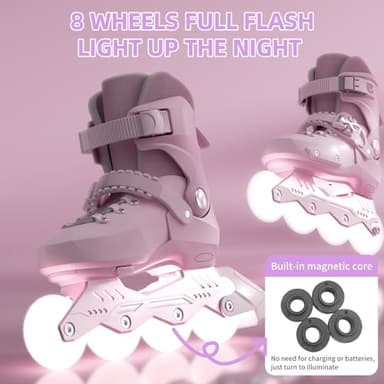SWAY Adjustable Inline Skates for Kids, Teens and Adults, All Wheels Light Up High Performance Roller Skates for Boys and Girls Ideal for Roller Skate (Purple, Large-Youth & Adult（4-7 US）) - Image 6