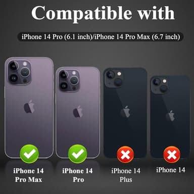 YWXTW Designed for iPhone 14 Pro Max Camera Lens Protector, for iPhone 14 Pro Camera Lens Protector, Individual Metal Anti Scratch HD Clear Case Friendly Tempered Glass Camera Cover, 1 Set (Graphite/Black) - Image 2