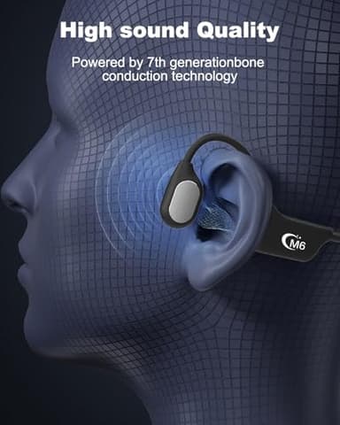 Bone Conduction Headphones Open Ear Waterproof Swimming Headphones Bluetooth 5.4 with Built-in MP3 Player 16G Memory Open Ear Sports Headset for Underwater Running Cycling and More Activities - Image 5