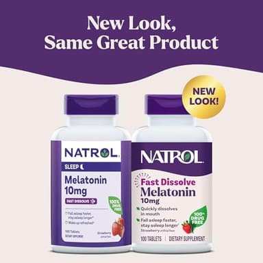 Natrol Fast Dissolve Melatonin 10mg Tablets - Strawberry Flavor, 100 Count, Sleep Support Melatonin Tablets for Adults, 100-Day Supply - Image 2