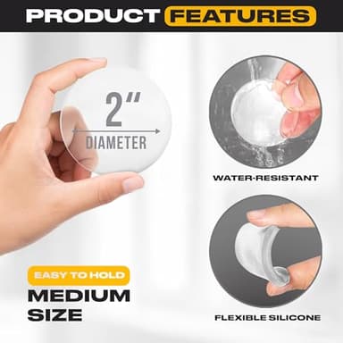 Door Stoppers for Wall 2" (8 Pack) - Self Adhesive & Discreet Door Knob Wall Protector - Quiet Door Bumper with Strong Back Adhesive - Rubber Door Stops - Shock Absorbent Door Handle Stopper - Image 9