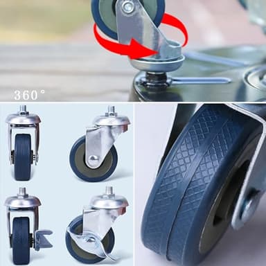 2 Pack 16" Heavy Duty Plant Dolly with Wheels, 320lbs Metal Rolling Plant Stand with Casters, Round Wheeled Planter Caddy Roller Base Carry Potted Tree Flower Pot for Indoor Outdoor Garden, Bronze - Image 5