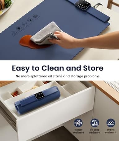 Relixcozy Food Warming Mat for Food, Electric Warming Tray with 5 Temp-Settings to Keep Food Warm at Party, Foldable Heating Pad for Food – Easy Storage, Silicone Food Warming Pad, Easy to Clean - Image 4