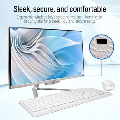 23.8" Full HD All-in-One Desktop Computer - 16GB RAM, 512GB SSD, Intel 13th Gen, Windows 11, Dual-Band WiFi, HDMI, USB 3.0, FHD IPS Display - AIO PC with Wireless Keyboard, Mouse, 2MP Camera - Image 3