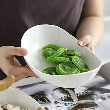 HOMKULA Ceramic Fruit Bowl for Kitchen Counter - 3 Tier Fruit Basket with Metal Stand, Tiered Fruit Stand for Countertop, Snack, Nuts, Cake, Dessert, Small & Cute (Gold) - Image 6