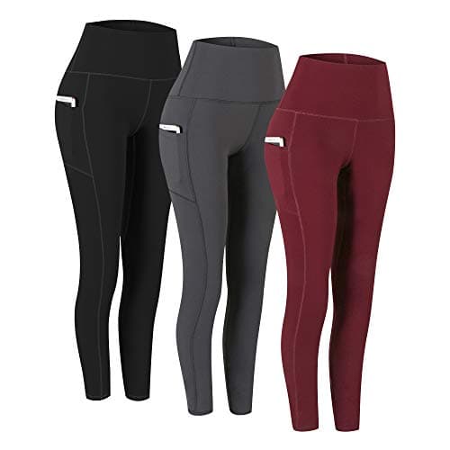 Fengbay 3 Pack High Waist Yoga Pants with Pocket Leggings Tummy Control Workout Running Yoga Leggings for Women - Image 1