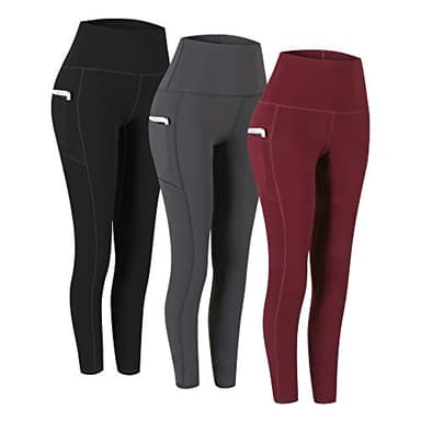 Fengbay 3 Pack High Waist Yoga Pants with Pocket Leggings Tummy Control Workout Running Yoga Leggings for Women - Image 1