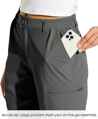 Willit Women's 10" Hiking Cargo Shorts Stretch Golf Active Long Quick Dry Outdoor Summer Shorts Forge Grey M - Image 3