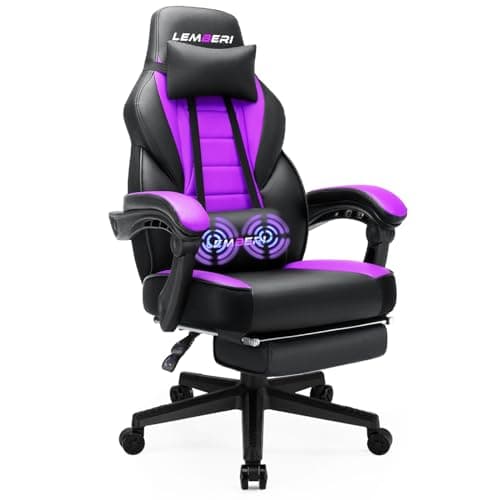 LEMBERI Gaming Chairs for Adults,Ergonomic Video Game Chairs with footrest,Big and Tall Gaming Chair 400lb Weight Capacity, Racing Style Gaming Computer Gamer Chair with Headrest and Lumbar Support - Image 1