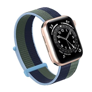 Bifeiyo Compatible with Apple Watch Bands Women Men 46MM 45MM 44MM 42MM 41MM 40MM 38MM,Nylon Sport Loop Strap for iWatch Series 10 9 8 7 6 5 4 3 2 1 SE Ultra(44/45/46/49/S3-42mm,Moss Green) - Image 1
