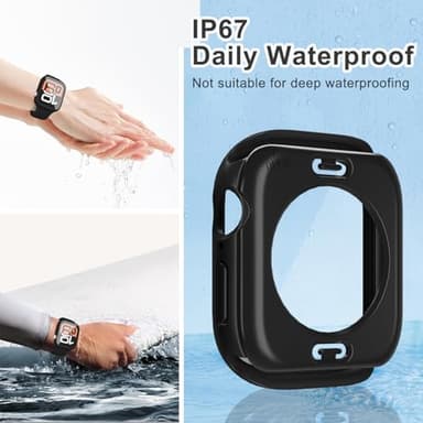 YIJDACASE 3 in 1 Waterproof Case for Apple Watch Screen Protector 46mm Series 10/Series 11,with Tempered Glass,[360° Protective Front and Back] PC Bumper Face Cover Compatible iWatch Accessories - Image 3