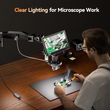 Elikliv Digital Microscope Gooseneck LED Light GL01, Three Color Modes, Brightness Adjustable, Flexible Gooseneck Light with Clamp+EM4K-AF Flex - Image 2