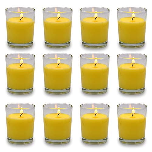 Small Citronella Candles Outdoor and Indoor Soy Wax Votive Candles for Party Dinner and Camping - 12 Hours Burn Time, Set of 12 - Image 1