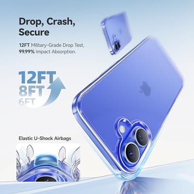 CASEKOO for iPhone 16 Case Crystal Clear, [Never Yellow Technology] [12FT Military-Grade Protection] Slim Thin Transparent Cover for iPhone 16 Phone Case 6.1 inch, Clear - Image 3