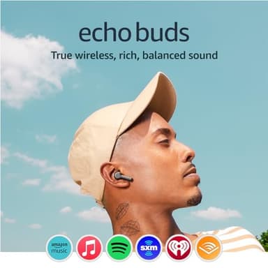 Amazon Echo Buds, True Wireless Bluetooth 5.2 Earbuds with Alexa, audio personalization, multipoint, 20H battery with charging case, fast charging, sweat resistant, Black - Image 7