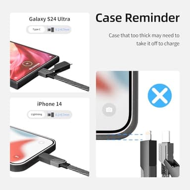 4 in 1 Charging Cable Fast Charging 65W, USB C Cable 4-in-1 USB Multi Charging Cable with E-Mark Chip, Multiple iPhone Charger Cord for iPhone 16/15/14/13 Series/Pad/Android/Tablets and More(4FT) - Image 7