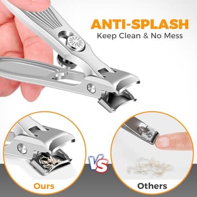 Nail Clippers for Men Thick Nails with Catcher, Large Toe Nail Clippers for Thick Toenails for Seniors with Wide Jaw Opening, Sharp Fingernail Clipper Cutter Set with Long Handle Gifts for Men Women - Image 5