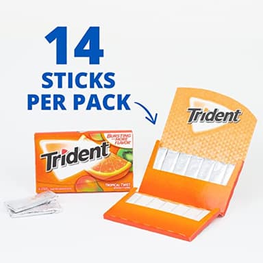 Trident Tropical Twist Sugar-Free Chewing Gum, 14 Count (Pack of 12) (168 Total Pieces) - Image 5