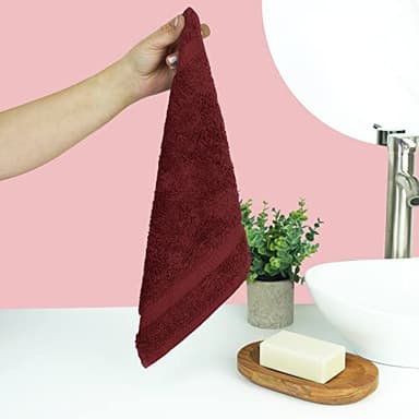Chakir Turkish Linens | Hotel & Spa Quality 100% Cotton Premium Turkish Towels | Soft & Absorbent (4-Piece Washcloths, Cranberry) - Image 2