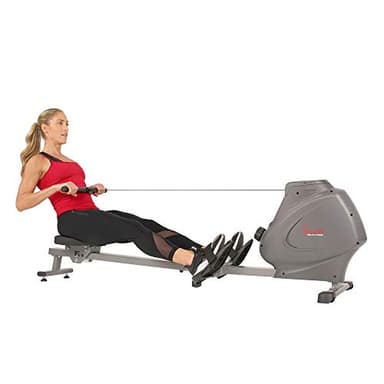 Sunny Health & Fitness Compact Folding Magnetic Rowing Machine with LCD Monitor, Bottle Holder, 43 Inch Slide Rail, 285 LB Max Weight - Synergy Power Motion - SF-RW5801 - Image 1