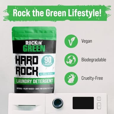 Rockin' Green Hard Rock Powder Laundry Detergent (90 Loads) - Natural Powdered Laundry Detergent, Sensitive Skin Laundry Powder (AC/DSea Breeze) - Image 6