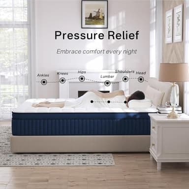 SUAYEA California King Mattress, 13.5 Inch California King Mattress in a Box, Medium Plush Pocket Spring and Gel Memory Foam for Superior Comfort, Pressure Relief, Strong Edge Support - Image 3