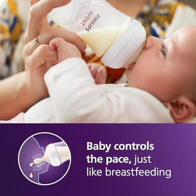 Philips Avent Natural Baby Bottles with Natural Response Nipples (Medium Flow, Flow 3), 9oz, 4-Pack, SCY903/04 - Image 2
