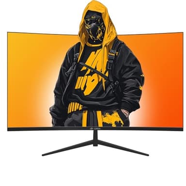 CRUA 32" Curved Gaming Monitor, 2K QHD 2560x1440P, 144Hz/165Hz Computer Monitors, 120% sRGB, FreeSync, Low Blue Light, 1800R VA Screen, HDMI 1.4/DP 1.2, Wall Mountable - Black - Image 2