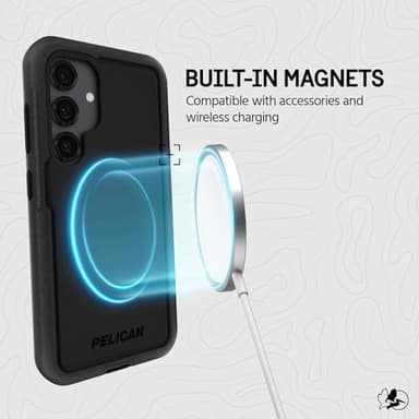 Pelican Voyager Samsung Galaxy S25 Plus Case [Magnetic and Wireless Charging] Case w/18ft MIL-STD Drop Protection - Heavy Duty Cover w/Belt Clip Holster for Samsung Galaxy S25 Plus 6.7" - Black - Image 4