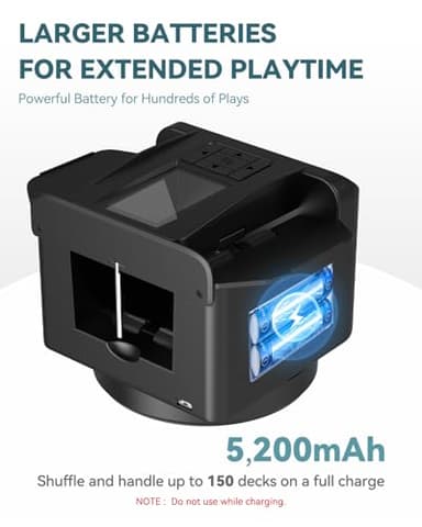 KPAW Automatic Card Shuffler and Dealer - 1-2 Decks Support 12 Players, 4 Drawing Remotes, Built-in Gameplays, 360°/180° Deal, for Poker, UNO, Phase 10, Skip-Bo, Rummy (Black) - Image 9