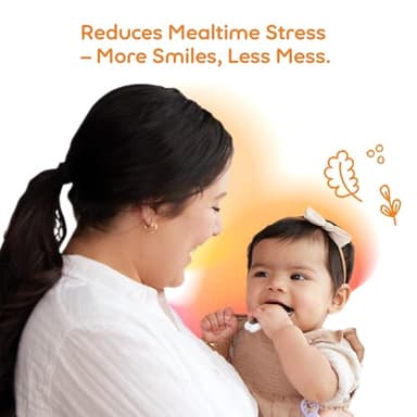 NumNum Baby Spoons Set, Baby Essentials Pre-Spoon GOOtensils for 6+ Months, First Stage Self-Feeding Spoons for Baby Led Weaning (BLW), Silicone Toddler Utensils, BPA-Free, 2 Pack Olive/Newbury Navy - Image 8