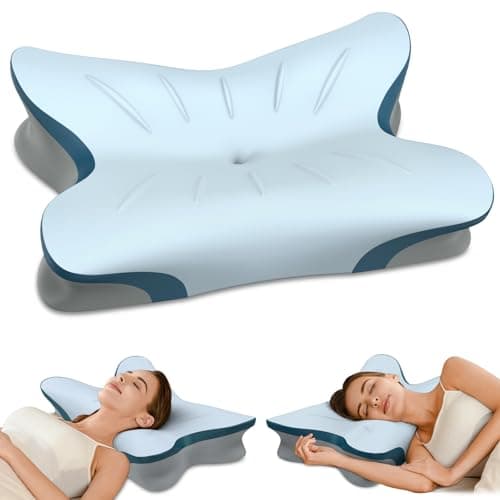 Cervical Pillow for Neck Pain Relief - Ergonomic Neck Pillow for Sleeping Contour Memory Foam Pillows with Cooling Pillowcase, Orthopedic Bed Pillow for Side Back Stomach Sleepers - Image 1