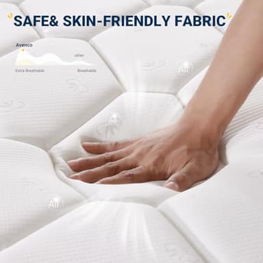 Avenco 8 Inch Queen Size Mattress, Foam and Spring Hybrid Mattresses in a Box, Medium Soft, Breathable Fabric & Adaptive Support, CertiPUR-US Certified, Queen Mattress in Guest and Kids Bedroom - Image 6