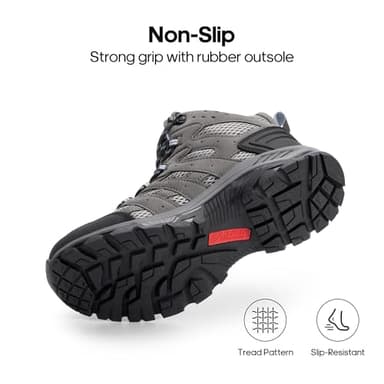 NORTIV 8 Women's Waterproof Hiking Boots Outdoor Trekking Mid Backpacking Mountaineering lightweight boots,Size 7.5,Dark Grey-Suede,SNHB2212W - Image 4