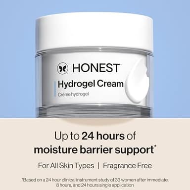 Honest Beauty Hydrogel Cream with Hyaluronic Acid | Lightweight, Moisturizing Water Cream | Gentle for Sensitive Skin, Fragrance Free, Vegan | 1.7 fl oz - Image 2