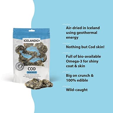Icelandic+ Skin Rolls: Cod - 3oz Bag, Dog Treats, Pure Wild-Caught Air-Dried Fish, Single Ingredient Snacks, Pe Chews, Just The Fish Nothing Else - Image 6