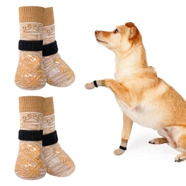 BEAUTYZOO Dog Socks to Prevent Licking Paws, Dog Shoes for Hot Pavement Small Medium Large Senior Dog Booties, Non Slip Dog Boots & Paw Protectors for Hardwood Floors Traction Control Indoor - Image 1