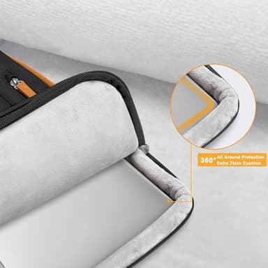 MOSISO 360 Protective Laptop Shoulder Bag,17-17.3 inch Computer Bag Compatible with MacBook, HP, Dell, Lenovo, Asus Notebook,Side Open Messenger Bag with 4 Zipper Pockets&Handle, Black - Image 3