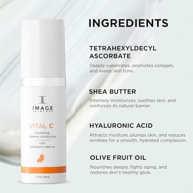 IMAGE Skincare, VITAL C Hydrating Intense Moisturizer, Lightweight Face Lotion with Hyaluronic Acid and Shea Butter, for Dry Skin, 1.7 fl oz. - Image 5