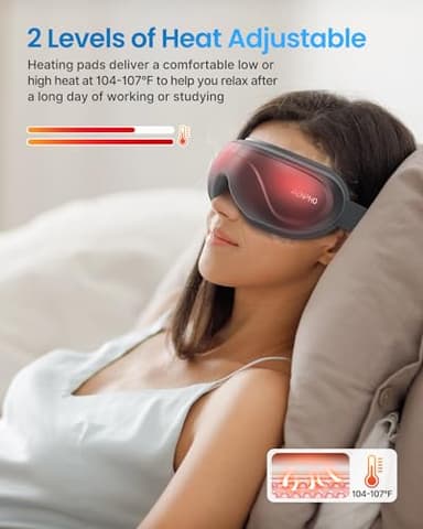 RENPHO Eyeris 2 Eye Massager with Heat, Birthday Christmas Gifts for Grandkids Mom Dad Women Men Face Massager, Heated Eye Mask for Improve Sleep - Image 3