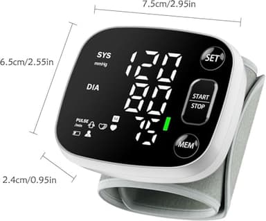 Oklar Blood Pressure Monitors for Home Use Rechargeable Wrist Digital BP Machine Cuff with LED Backlit Display, Voice Broadcast, 240 Memory Storage for 2 Users with Carrying Case - Image 8