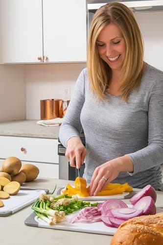 Cutting Boards for Kitchen - BPA-Free Chopping Board - Different Sizes & Non Slip Handles - Reversible, Large Cutting Board Set - Unique Gifts for Cooks Who Have Everything - 3-Pack Gray - Image 3