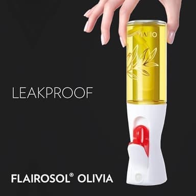 FLAIROSOL OLIVIA. The Original Advanced Oil Sprayer for Cooking, Salads, BBQs and More, Continuous Spray with Portion Control, Trusted by Chefs. Patented Technology. (Glass Bottle) (Golden Leaves - Image 5