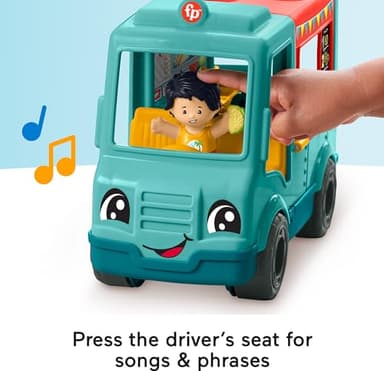 Fisher-Price Little People Musical Toddler Toy Serve It Up Food Truck Vehicle with 2 Figures for Pretend Play Kids Ages 1+ Years​ - Image 4