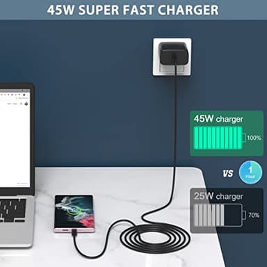 2025 New 45W Super Fast Charger USB C Android Phone Charger Fast Charging Replacement for Samsung Galaxy S25/S25 Ultra/S25+/S24 Ultra/S24/S24+/S23 Ultra/S23/S22/S20/S21/Note 10,Galaxy Tab, 6ft C Cable - Image 6